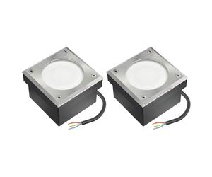 2x LED pietra da pavimentazione NEOLUM per esterno IP67 angolare 10 x10cm incl.