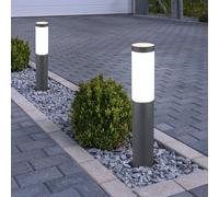 2x LED Presa Luce Lampada da Giardino Lampione Esterno Piantana Antracite Inox [EEK: F]