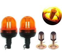 2X LED Rotante Ambra Allarme Lampade Luci Faro Flessibile din Palo 2X Giunto#B