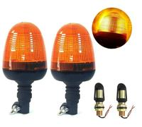 2x LED Rotante Ambra Faro Flessibile din Palo Giunto Montante Allarme Lampade
