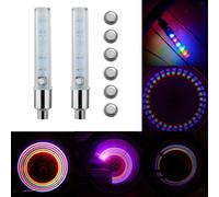 2X LED Ruote Pneumatico Valvola Dell'aria Stem Caps Luce Al Neon Colorata Per