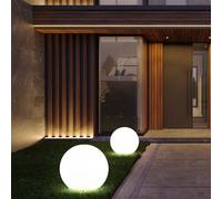 2x LED Solare Esterno Plug-In Luci Parco Chiodi Sfera Faretto Hof Lampade Bianco