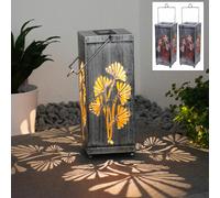 2x LED Solare Lanterne Fiori Arredamento Balcone Giardino da Appendere Pavimento