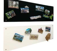 2x Leggera Lavagna Magnetica da Parete in Acciaio Bianca+Nera 62,5x20 cm, Memo-Board, Pannello Magnetico per Calamite, Lavagna da Cucina, Ufficio, Camera dei Bambini