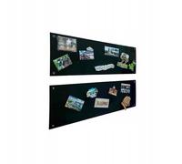 2x Leggera Lavagna Magnetica da Parete in Acciaio Nera 62,5x20 cm, Memo-Board, Pannello Magnetico per Calamite, Lavagna da Cucina, Ufficio, Camera dei Bambini