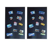 2x Leggera Lavagna Magnetica da Parete in Acciaio Nera 66x42 cm, Memo-Board, Pannello Magnetico per Calamite, Lavagna da Cucina, Ufficio, Camera dei Bambini