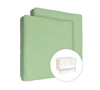 2x lenzuola con angoli elasticizzati in jersey 100% cotone per materassi da 160x70 cm (verde)