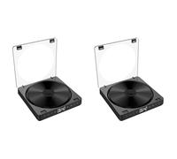 2X Lettore CD Portatile Versione Doppia Cuffia Pulsante di Contatto Riproduttore CD Walkman Display LCD