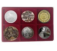 2x Leuchtturm 348092 vassoio per monete 6x 95x95x17mm grande & Medaglie