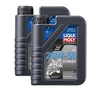 2x LIQUI MOLY 1500 Olio Moto 4T Racing 20W-50 1L