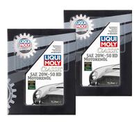 2X Liqui Moly Classic Olio Motore SAE 20W-50 HD Olio Motore 1L