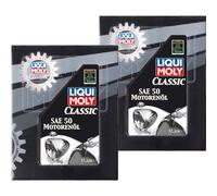 2X LIQUI MOLY Classic Olio Motore SAE 50 1L