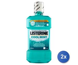 2x Listerine Collutorio 600 Ml. Coolmint Verde