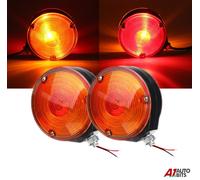 2X Lollipop Lollypop Orecchino Rosso Ambra Specchio Lampada Laterale Per 24v