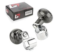 2x LST Lenkrad Schoner Knopf 360° Carbon Look per PEUGEOT