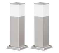 ledscom.de 2 pezzi POLLY luce di bitta per esterni, 35cm, cromo, incl. lampadina G9, 596lm, bianco