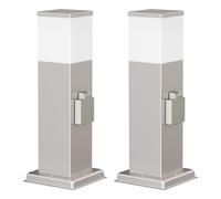 ledscom.de 2x POLLY luce di bitta per esterni, 35cm, cromo, attacco, incl. lampadina G9, 501lm, bianco caldo