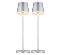 2x luce esterna lampada da tavolo luce da giardino LED 2 pieghevole regolabile argento H 41 cm