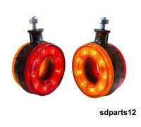 2x Luce Ingombro 12-24V LED Arancione Rosso Fanalino Specchio Retrovisore Camion