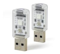 2x Luce LED USB Atmosfera per Auto, Mini Illuminazione Interna 7 Colori con Sensore di Volume, Luce Ambientale per Auto, PC, Casa, Festa e Decorazione