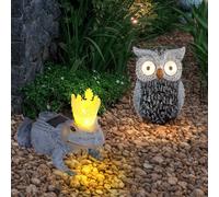 2x Luce per Esterni Lampada Solare Animale LED Ranocchio Giardino Decorativa