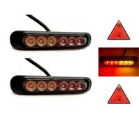 2x Luce Posteriore 3 Funzioni 12/24V E9 Emv Fanale Rimorchio Triangolare