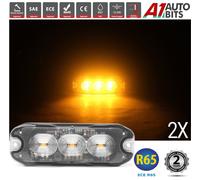 2X Luce Slim Di Emergenza LED Amber 3 R65 CE Flash Strobe Bar Di Avviso Camion
