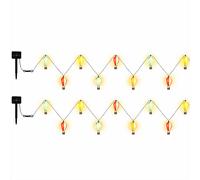 2x luce solare LED mongolfiere luce esterna decorazione giardino resistente alle intemperie, plastica, 9x LED bianco caldo, L 390 cm
