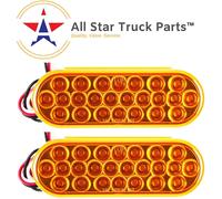 2X - Luce Stroboscopica Oval 6" 24 LED Impermeabile Towing DOT/SAE