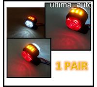 2X Luci Di Posizione LED Mini In Gomma per Rimorchio Furgone Indicatori 12V