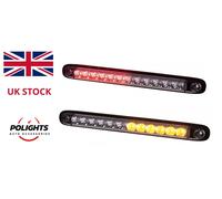 2x Luci di Stop a LED con 3 Funzioni Rosso/Ambra Lunghe, 12-24V per Camion Au...