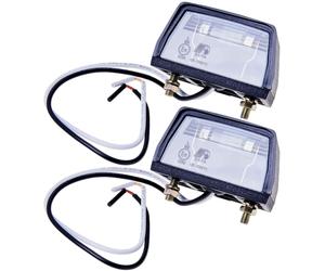 2x Luci Targa 12V Per Rimorchio Caravan Camper Wohnmobil 5W C5W Nero Trasparente