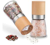 2X Macina Pepe e sale Manuale Compatto da 190 ml Legno Naturale