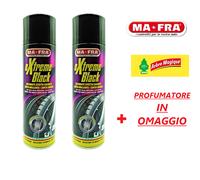 2x MAFRA Extreme Black Nero Gomme Lucidante Gomme Spray 500ML Auto Cod.H0790