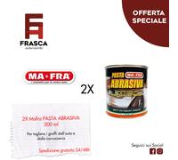 2x Mafra Pasta Abrasiva Media Fine di Facile Impiego Elimina Graffi e Macchie