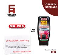 2x Mafra Polish Clever Rigenera Disossida e Lucida la Carrozzeria e le Cromature