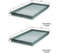 2X MAHLE / KNECHT Filtro Dell'Aria LX 3594/S