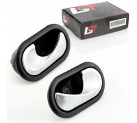 2x Maniglia Porta Interno Anteriore Sinistra Dx Nero-Argento per Renault Clio 3
