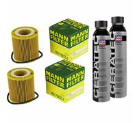 2x MANN-FILTER Filtro Olio HU 7002 z + LIQUI MOLY Cera Tec 3721