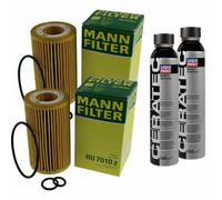 2X MANN-FILTER Filtro Olio HU 7010 Z + 2X LIQUI MOLY Cera Tec 3721