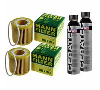 2X MANN-FILTER Filtro Olio HU 710 X + 2X LIQUI MOLY Cera Tec 3721