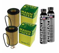 2X MANN-FILTER Filtro Olio HU 822/5 X + 2X LIQUI MOLY Cera Tec 3721