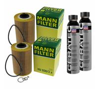 2X MANN-FILTER Filtro Olio HU 930/3 X + 2X LIQUI MOLY Cera Tec 3721
