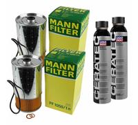 2X MANN-FILTER Filtro Olio PF 1050/1 N + 2X LIQUI MOLY Cera Tec 3721