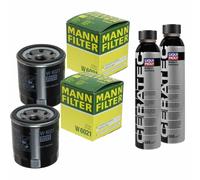 2X MANN-FILTER Filtro Olio W 6021 + 2X LIQUI MOLY Cera Tec 3721