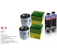 2X MANN-FILTER FILTRO OLIO W 7015 + 2X LIQUI MOLY Pro-Line Pulizia Motore