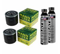 2X MANN-FILTER Filtro Olio W 811/80 + 2X LIQUI MOLY Cera Tec 3721