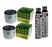 2X MANN-FILTER Filtro Olio W 9050 + 2X LIQUI MOLY Cera Tec 3721