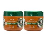 2X Maschera per Capelli, Idrata Profumo di Cocco, Svita il Coperchio per Ottenere Capelli Nutriti ed Idratati, ed una Calda Sensazione Tropicale, 300ml