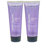 2x Maschera STOP YELLOW Antigiallo, Neutralizza Le Sfumature Di Giallo. Per Capelli Biondi, Grigi e Decolorati 190ml